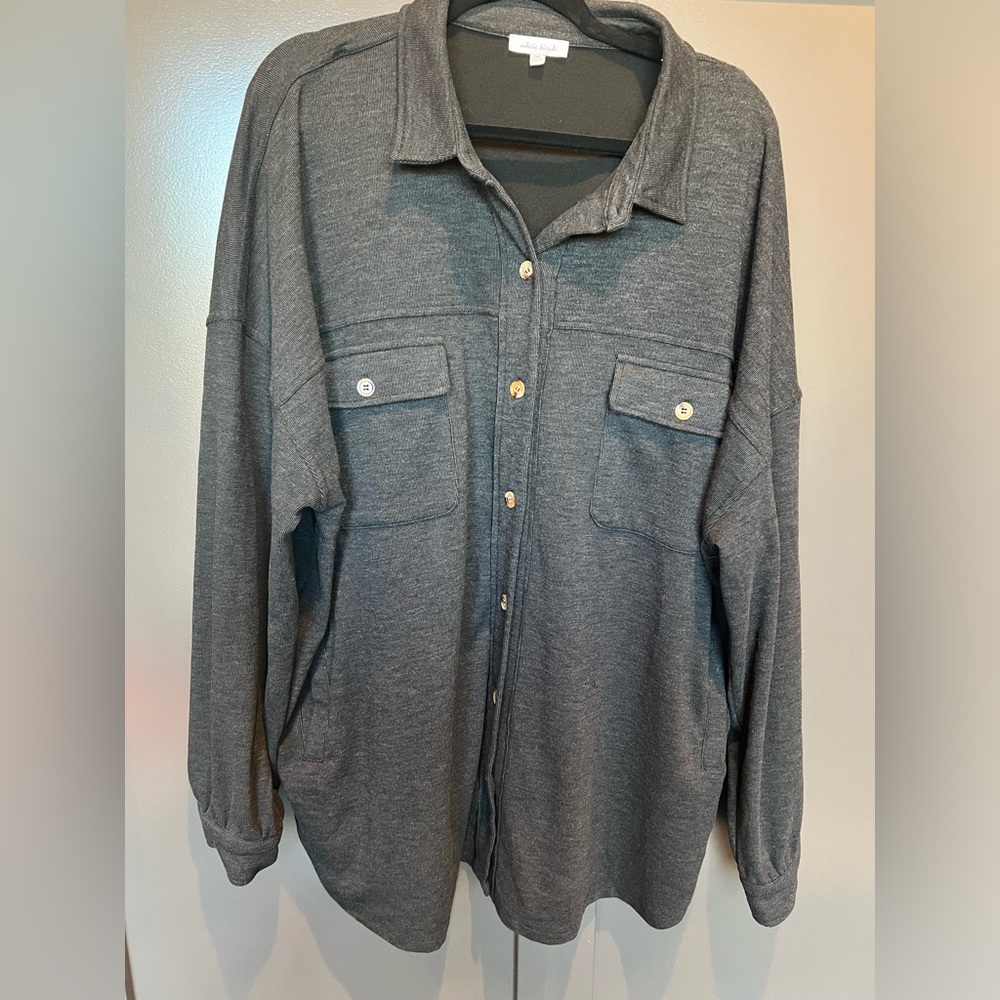 NWOT White Birch Charcoal Shacket - Picture 4 of 8